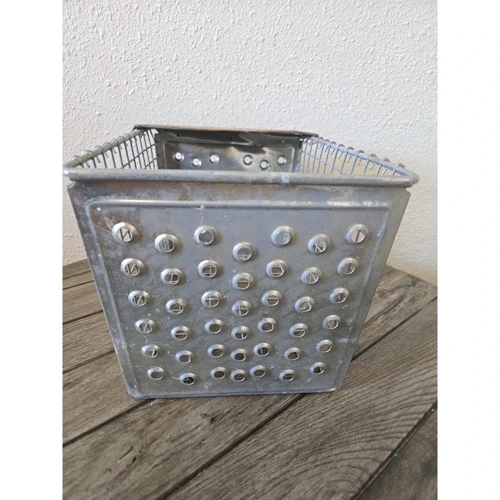 Vintage Kaspar Metal Wire Gym Locker Basket Rustic Primitive Farmhouse Cottage